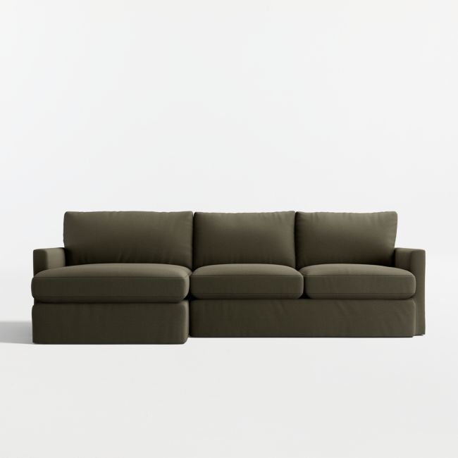 Lounge Deep 2-Piece Slipcovered Sectional Sofa with Chaise Lounge - Image 0