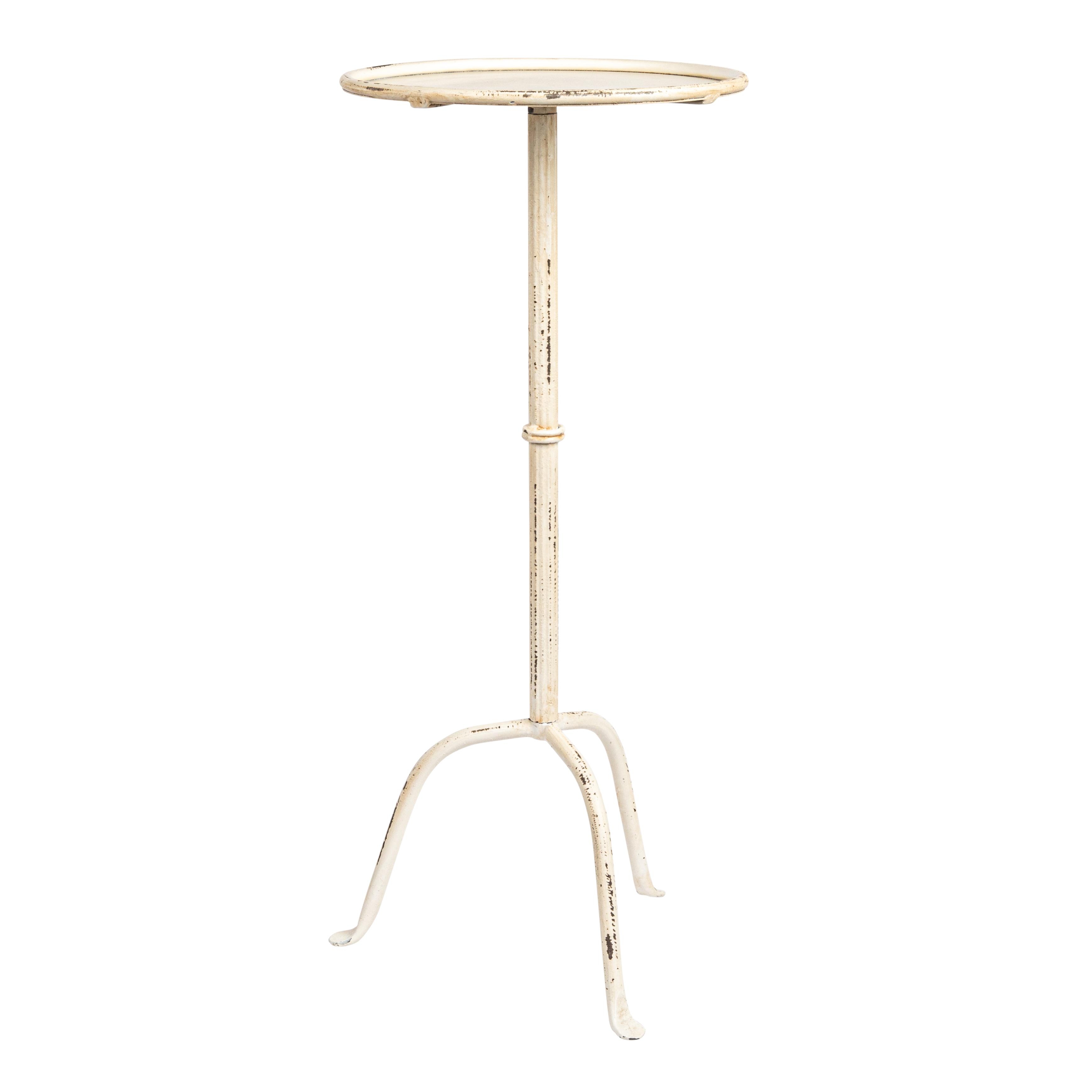 Metal Martini Cocktail Table, Antique White - Image 0