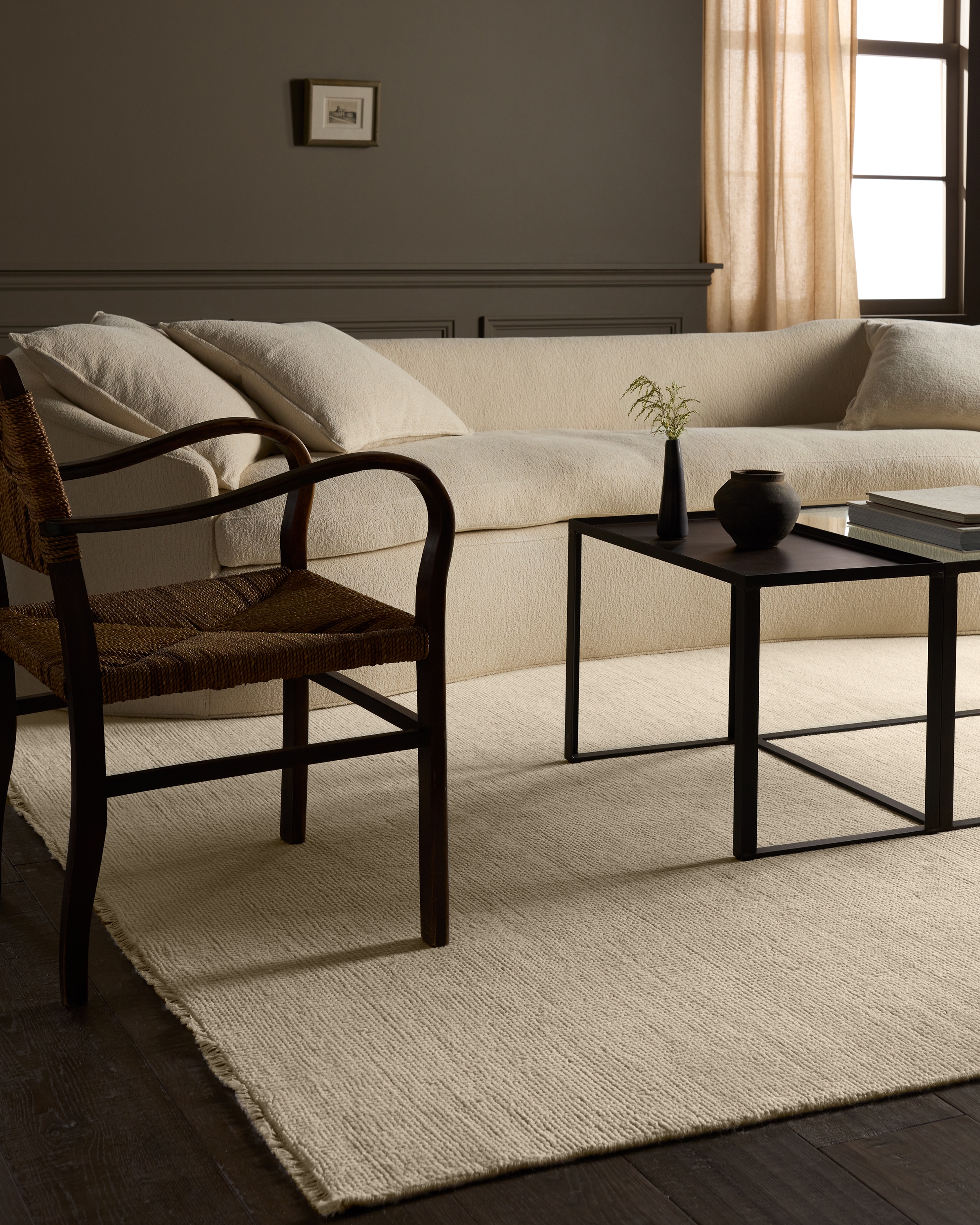 Origin SAG18 Handknotted Solid Ivory Area Rug (8'6"x11'6") - Image 6