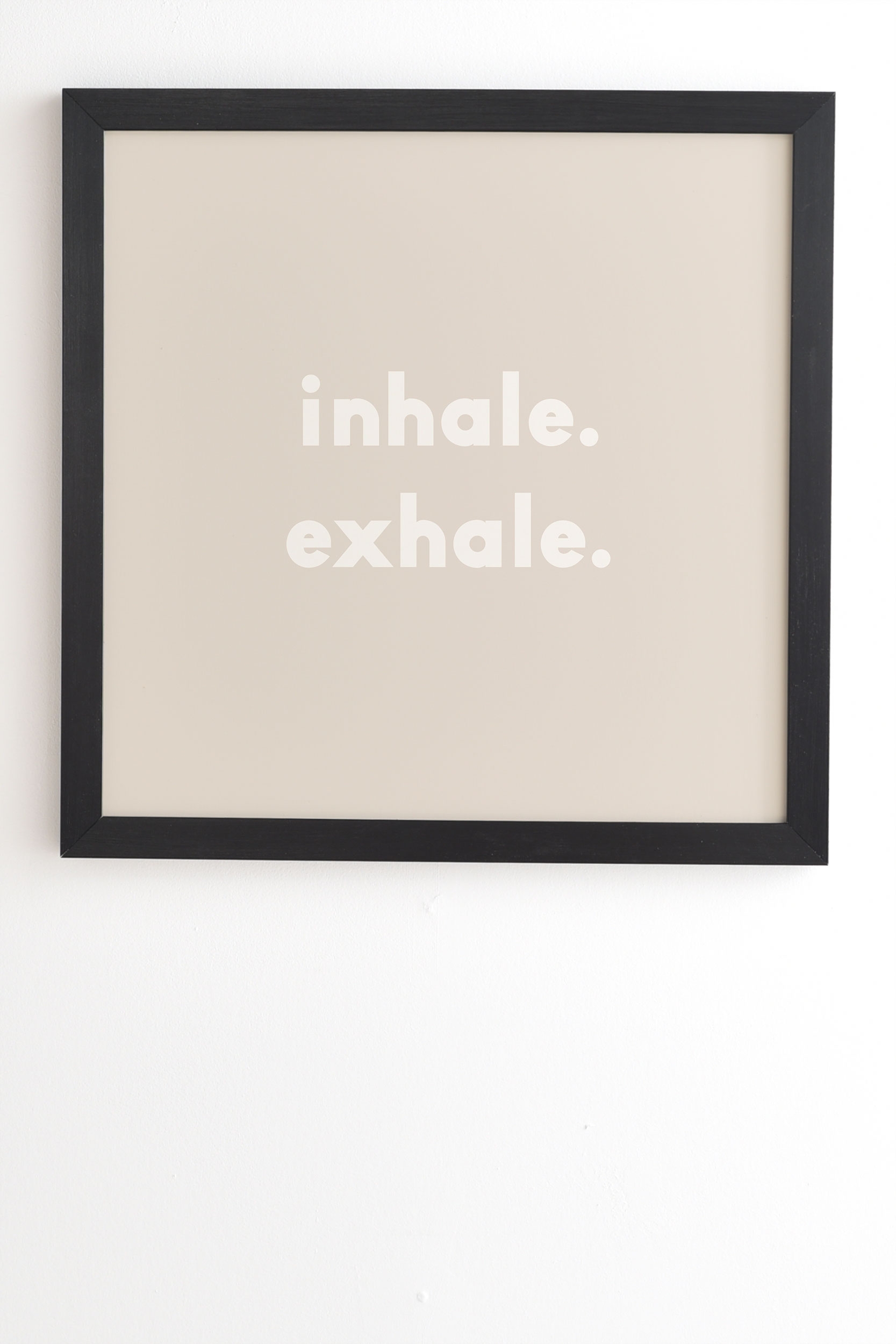 Inhale Exhale Blush New by Urban Wild Studio - Framed Wall Art Basic Black 19" x 22.4" - Image 1