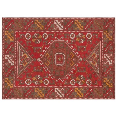 One-of-a-Kind Latifah Hand-Knotted 1960s Turkish Red 4'1" x 5'6" Area Rug - Image 0