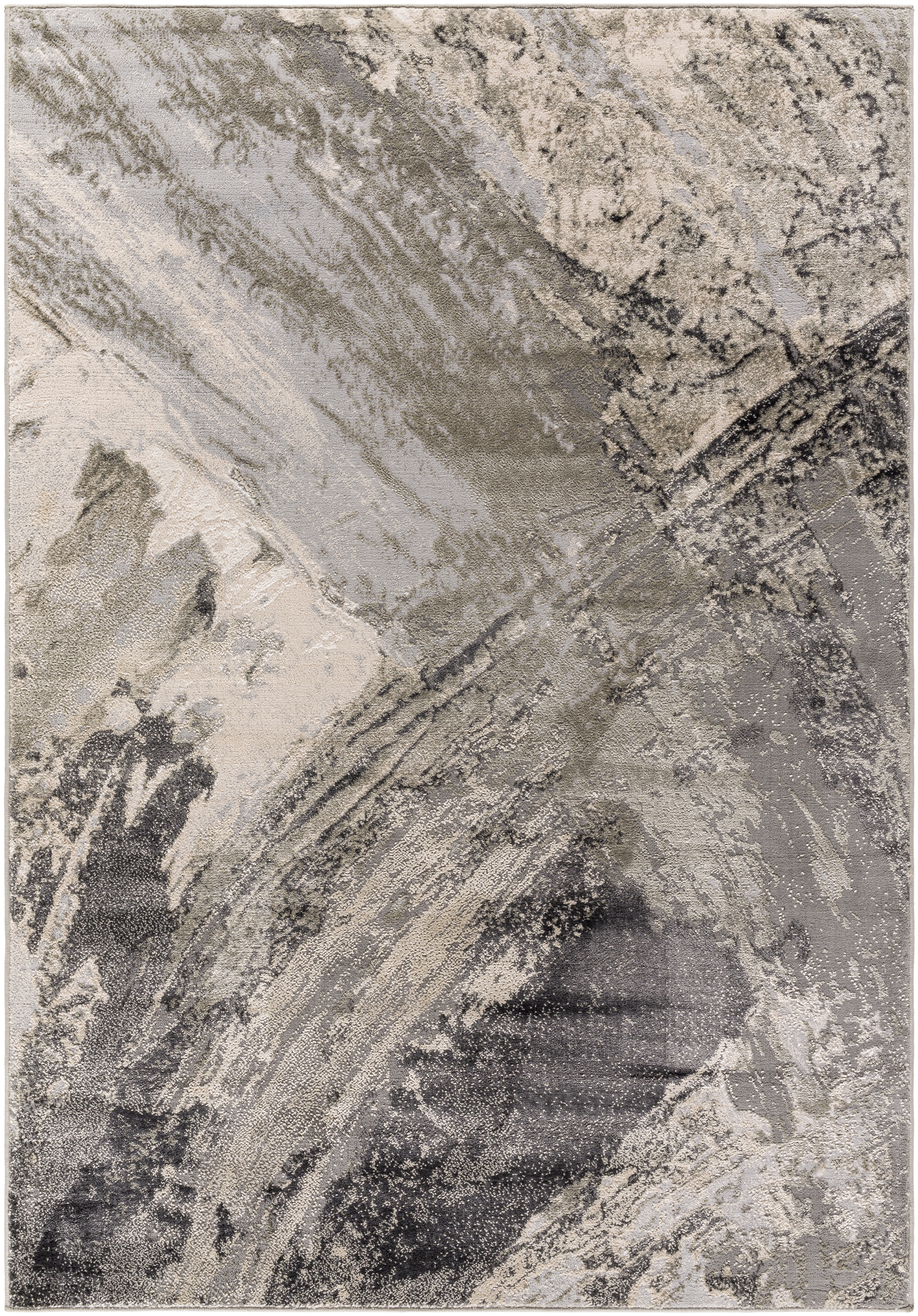 Amman Gray Indoor 5'3" x 7' Machine Woven Rug - Image 0