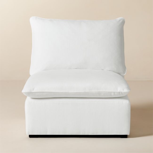 Lumis Snow White Performance Fabric Standard Depth Armless Chair - Image 0
