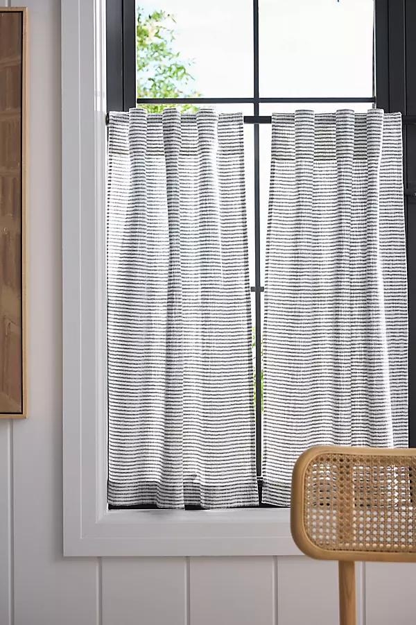 Mindra Striped Cotton Café Curtains, Set of 2 - Image 0