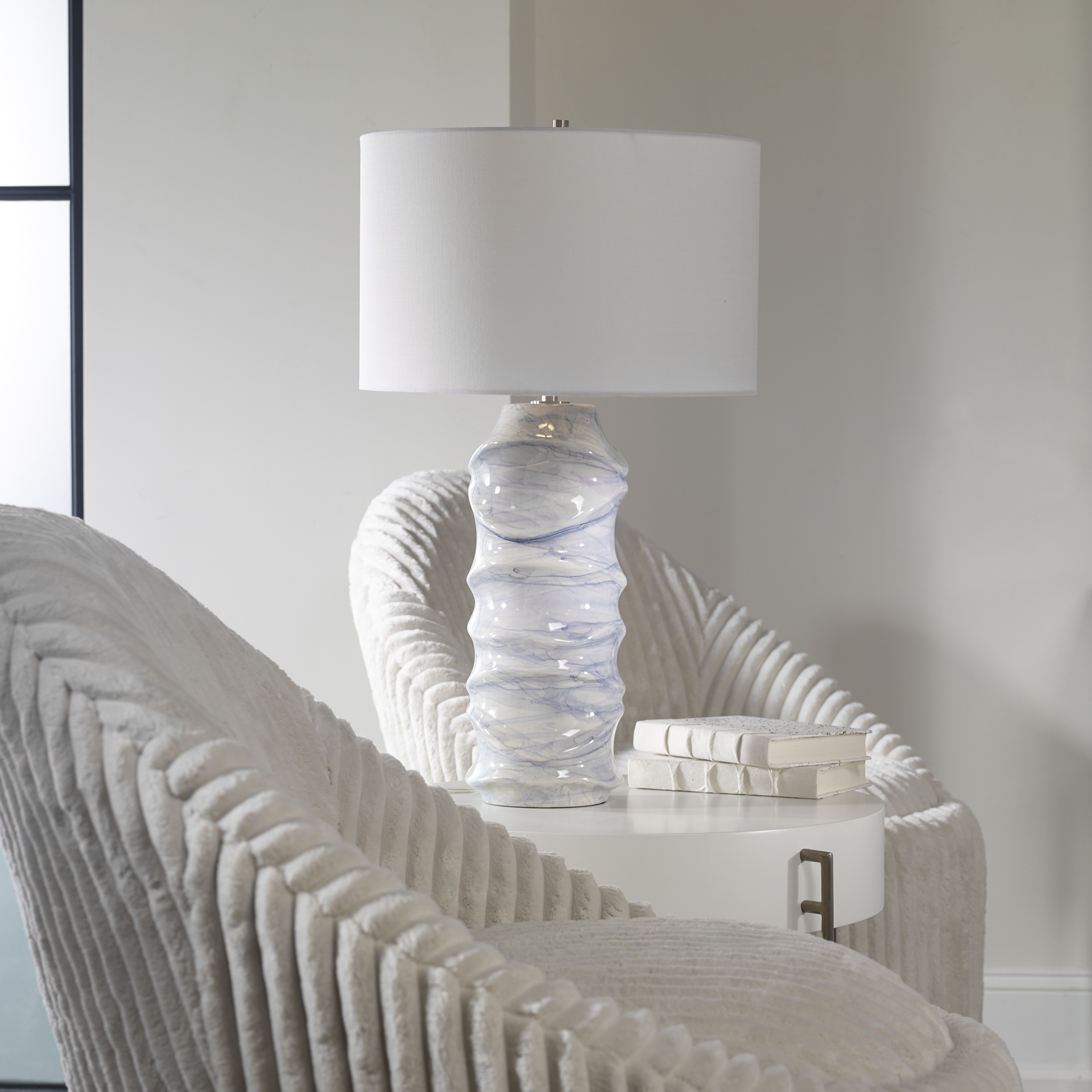 Waves Blue & White Table Lamp - Image 2