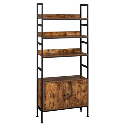 4-Tier Industrial Bookcase With Cabinets - Image 0