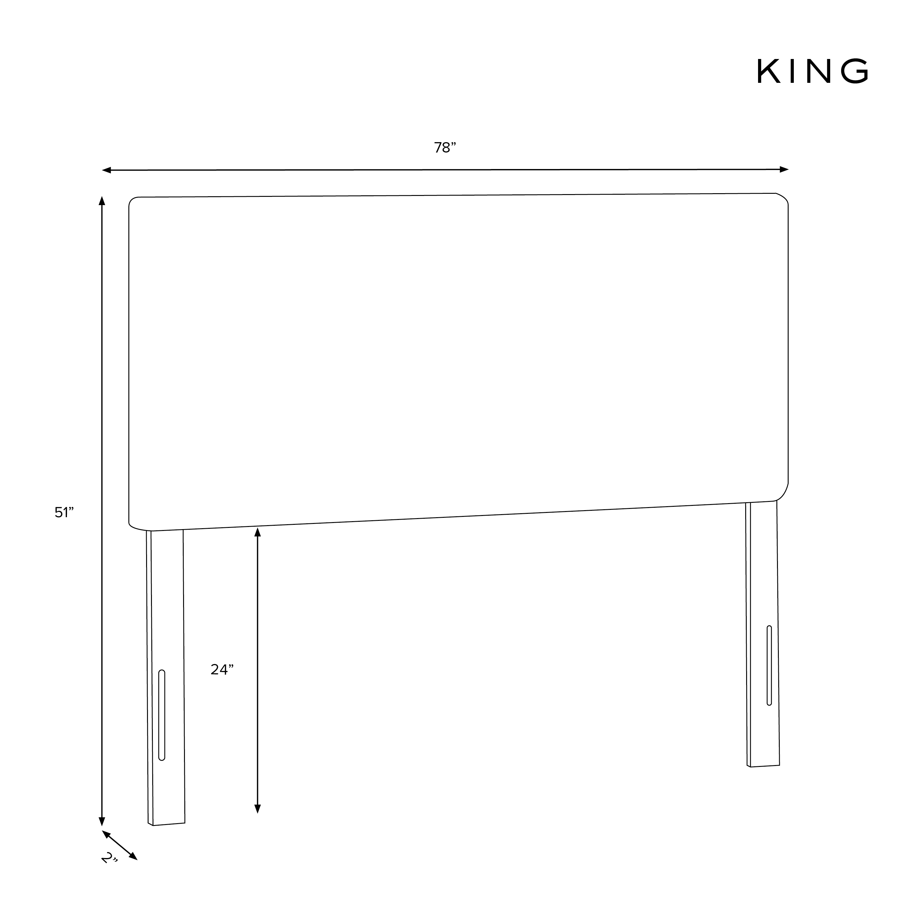 King Kimball Headboard, Brass Nailheads - Image 5