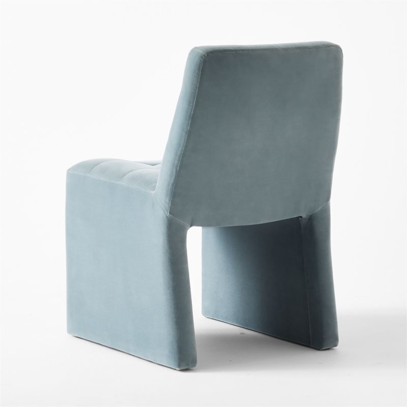 Hank Tufted Light Blue Velvet Dining Chair Set of 4 - Image 4