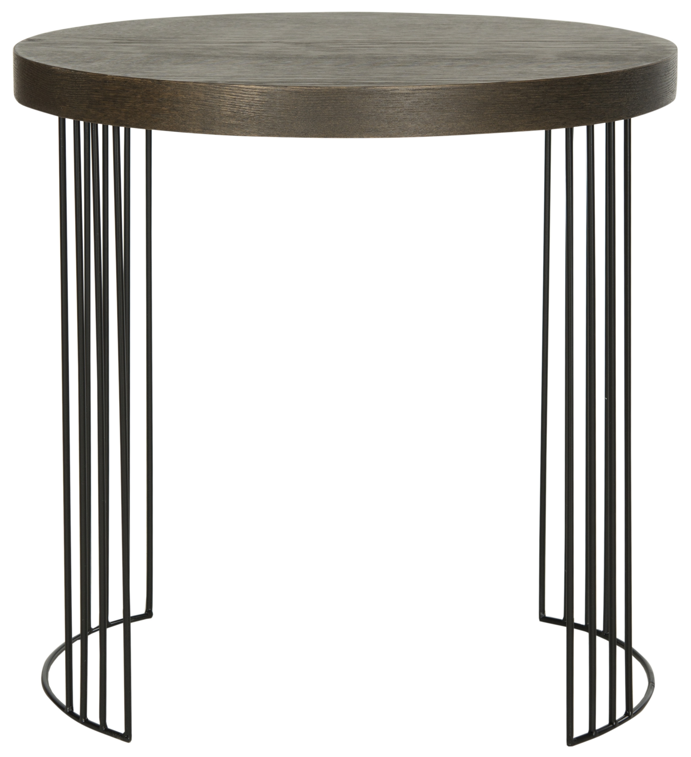 Kelly Mid Century Scandinavian Wood Side Table - Dark Brown/Black - Safavieh - Image 0