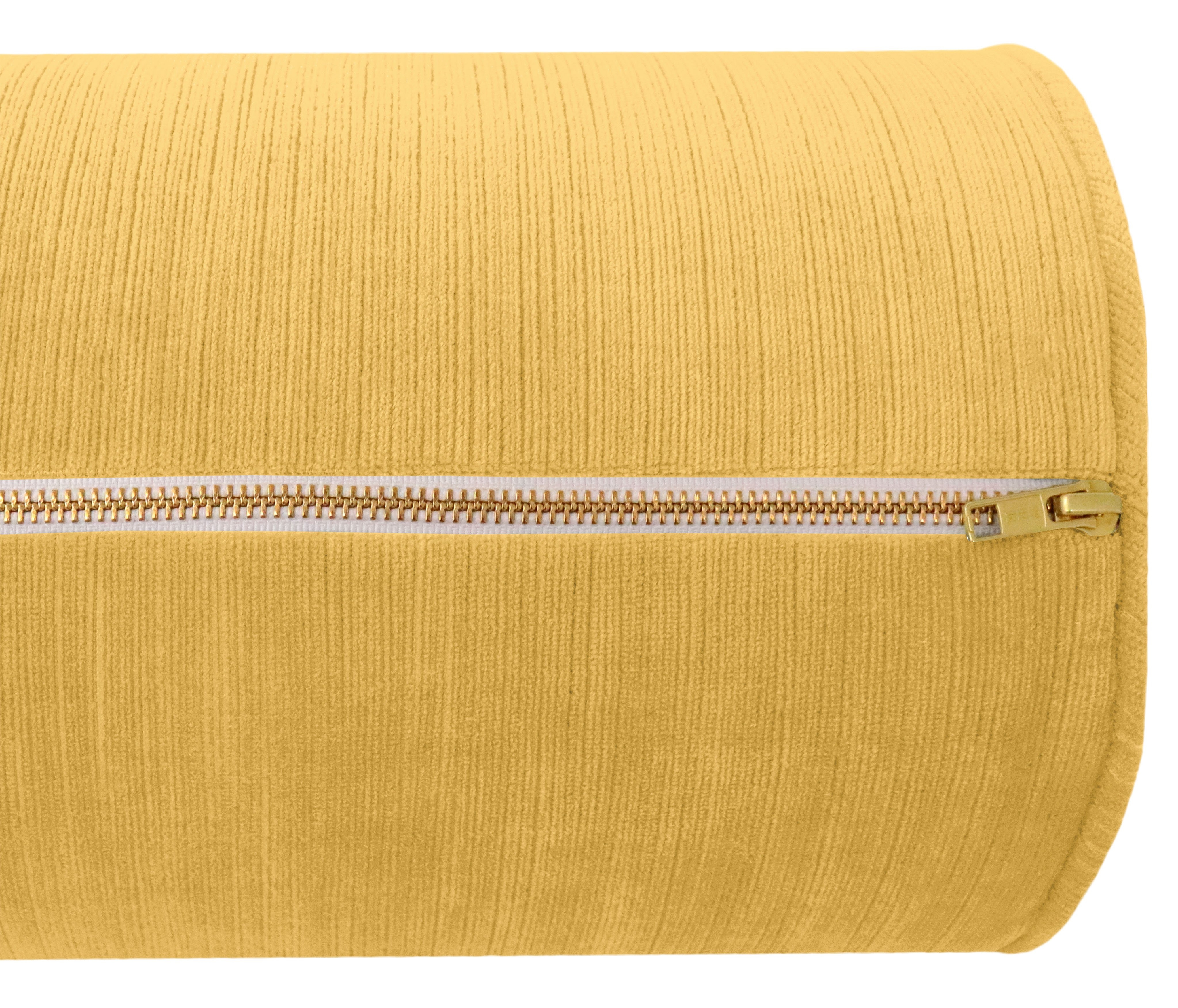 THE BOLSTER :: STRIE VELVET // GOLDENROD - TWIN XL // 9" X 30" - Image 3