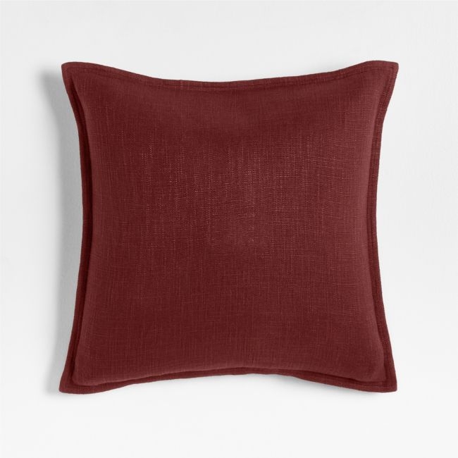 Chestnut Red 20"x20" Organic Laundered Linen Throw Pillow Cover - Image 0