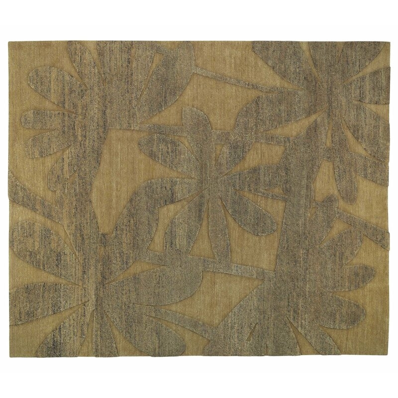 Tufenkian Paradise Floral Hand-Knotted Gold/Taupe Area Rug - Image 0