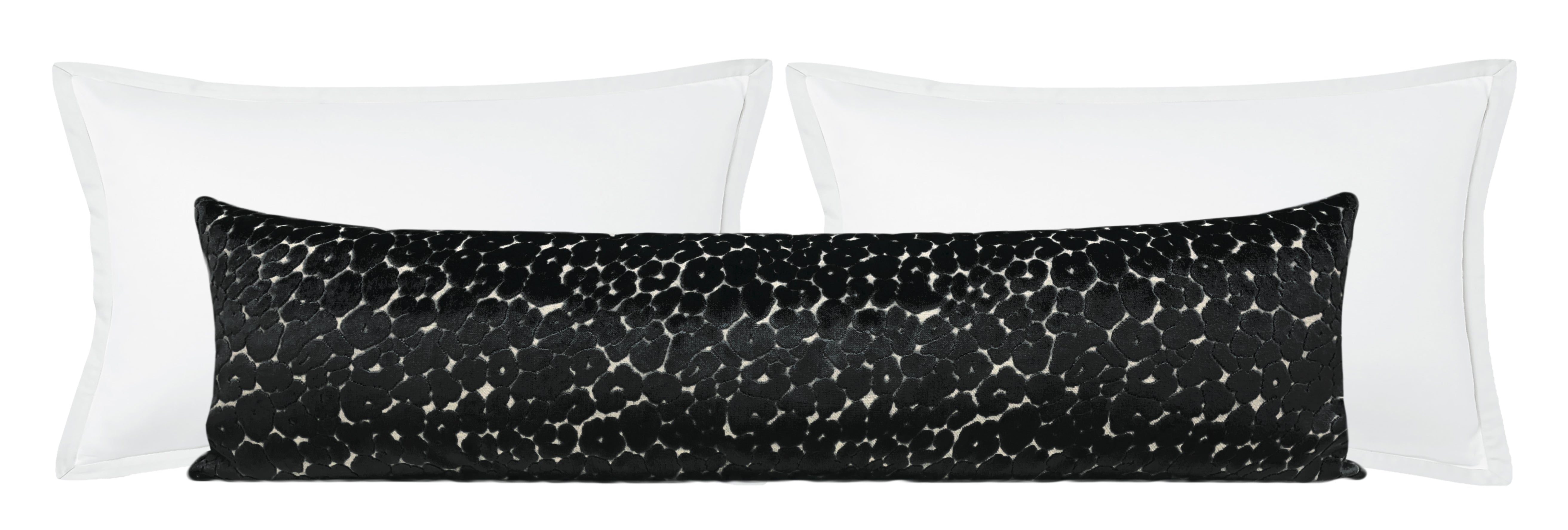 THE XL LUMBAR :: LEOPARD CUT VELVET // NOIR - 14" X 48" - Image 2