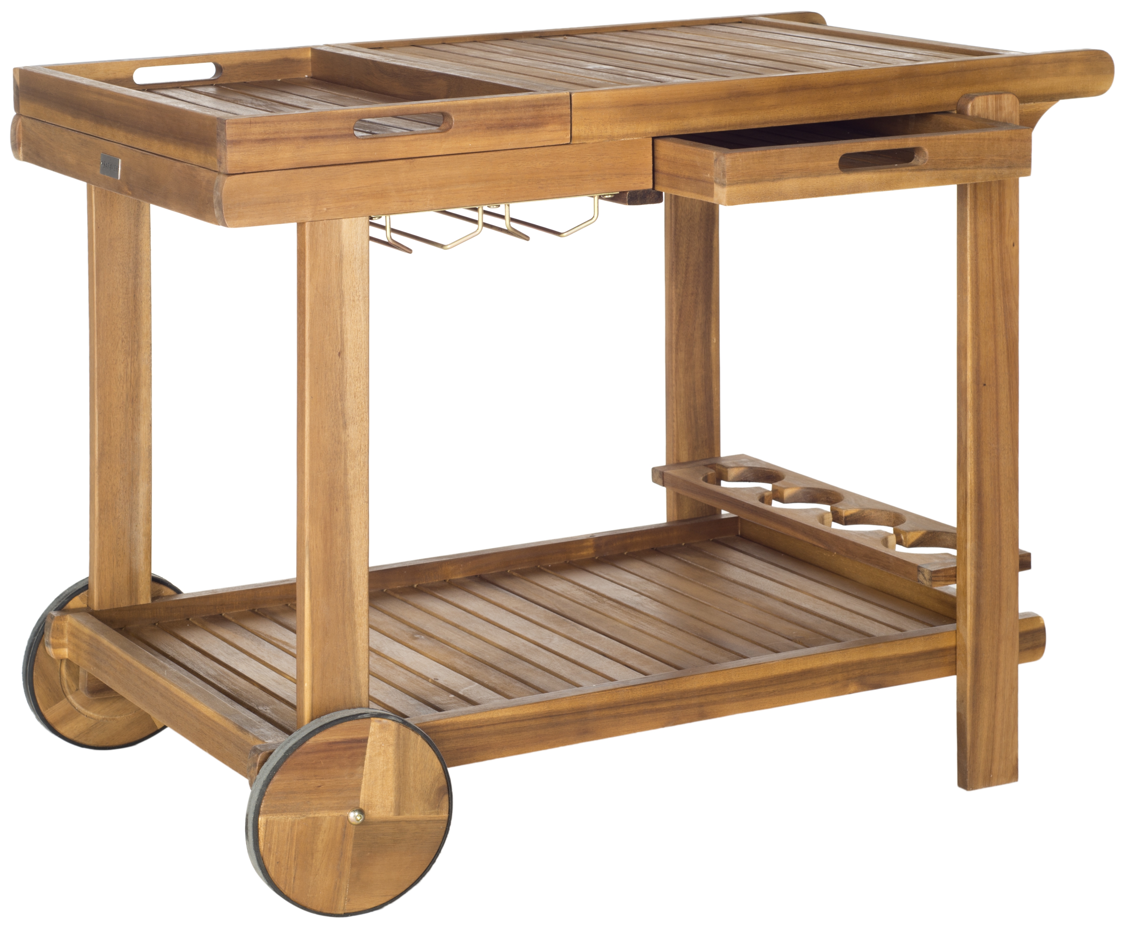 Orland Tea Trolley - Natural - Safavieh - Image 1