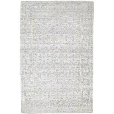 One-of-a-Kind Hand-Knotted 5' x 8' Wool/Viscose Area Rug in Gray - Image 0