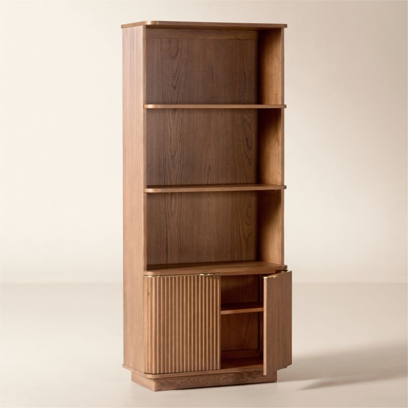 Davison Fluted Oak Bookcase - Image 4
