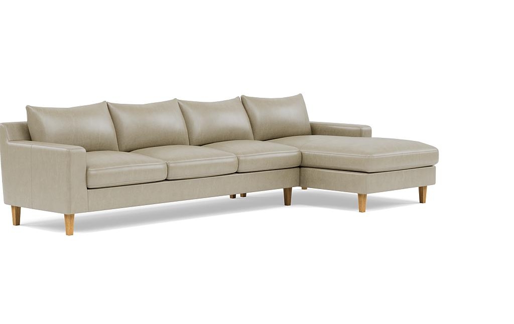 Sloan Leather 4-Seat Right Chaise Sectional - Image 1
