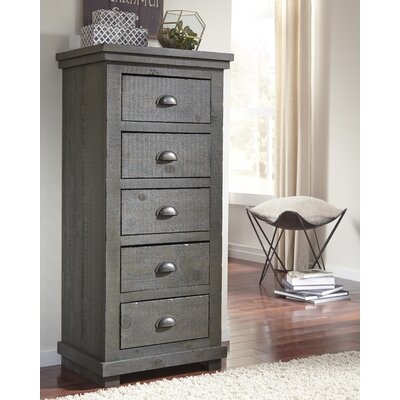 Wolferstorn 5 Drawer 24" W Solid Wood Chest - Image 0