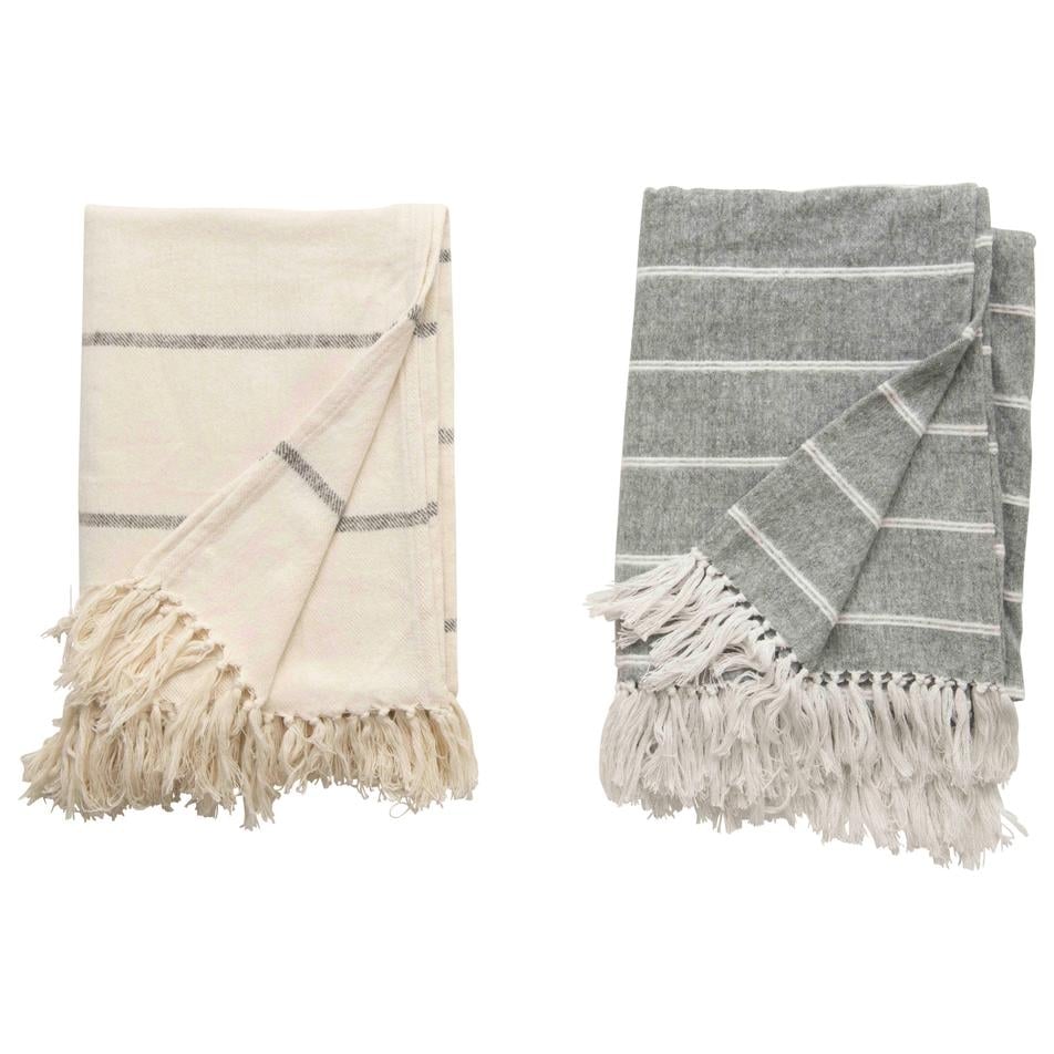 Lind Brushed Cotton Throw, Set of 2 Colors - Image 1