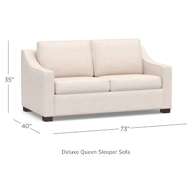 Cameron Slope Arm Upholstered Deluxe Sleeper Sofa, Polyester Wrapped Cushions, Park Weave Ivory - Image 3