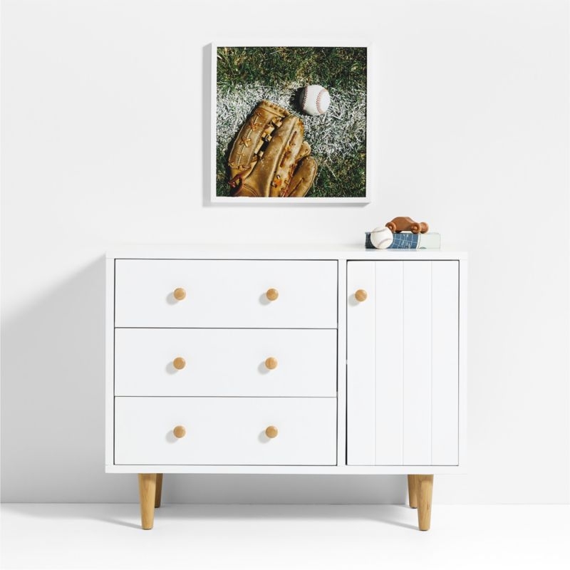 Baseball Mitt Framed Wall Art Print - Image 1