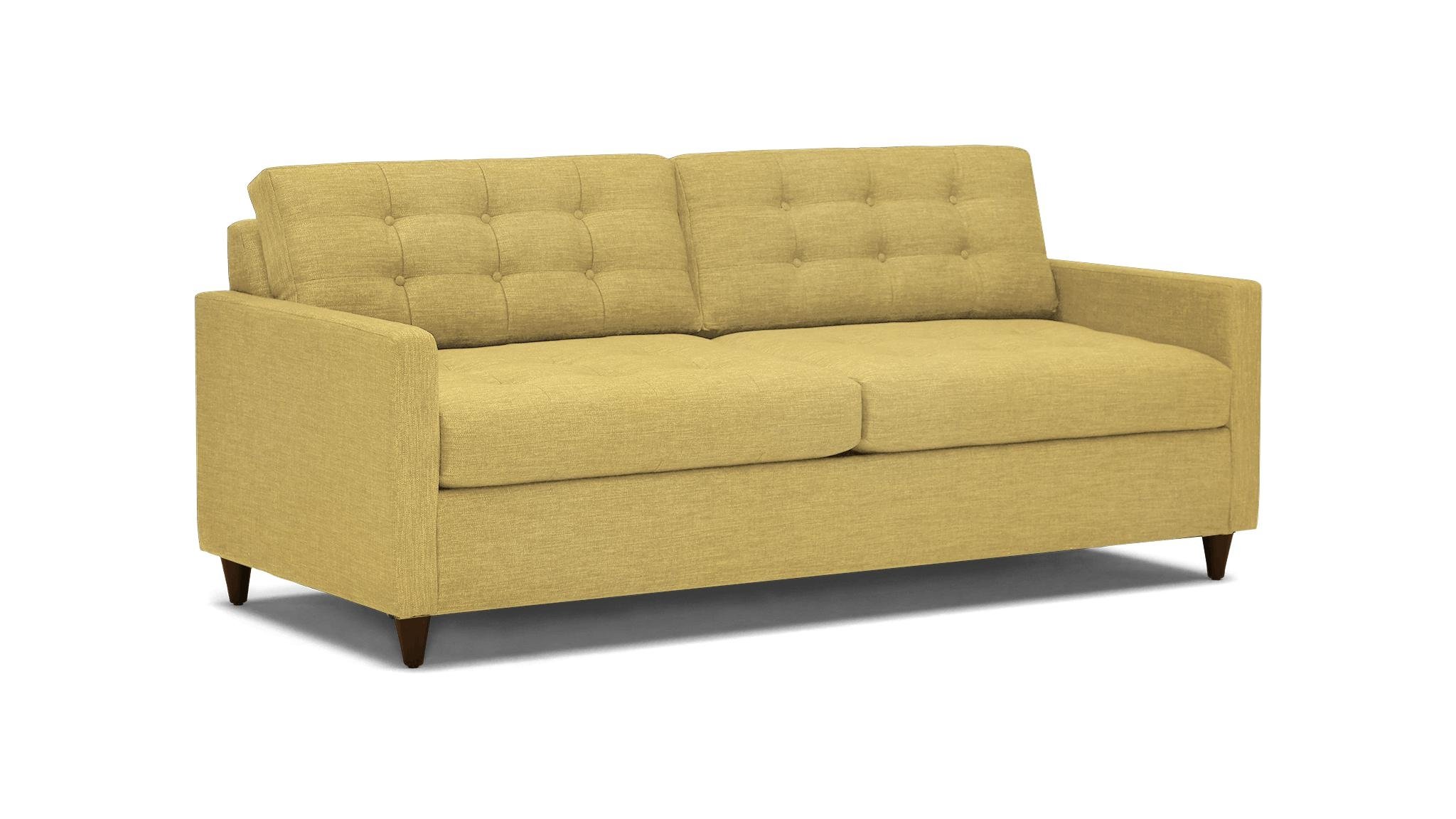 Yellow Eliot Mid Century Modern Sleeper Sofa - Marin Sunflower - Mocha - Foam - Image 1