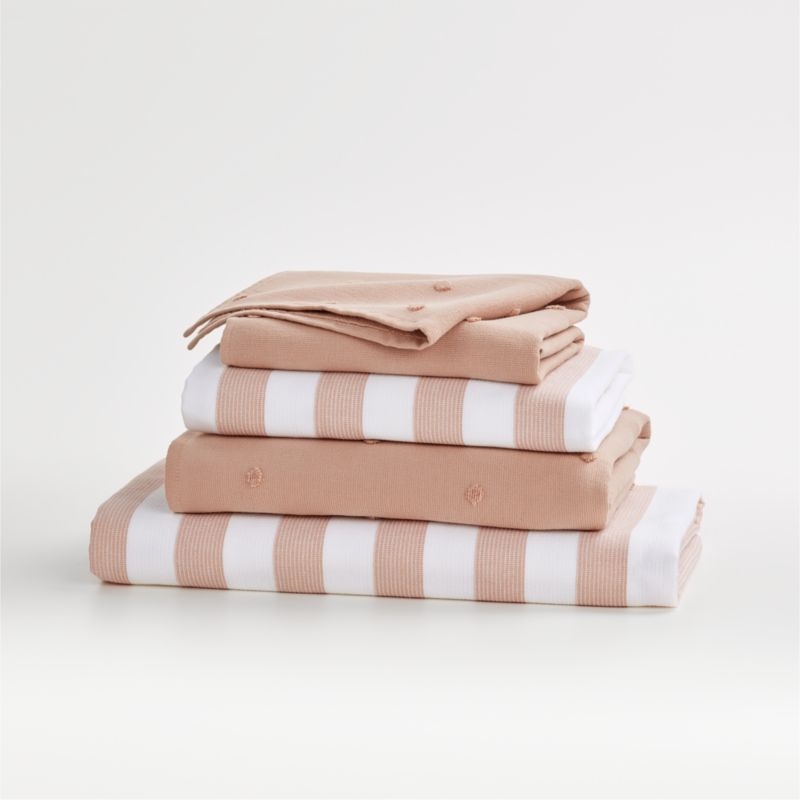Pink Striped with Tassles Organic Baby Hooded Towel - Image 2