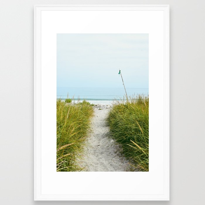 Beach Path To The Sea Framed Art Print by Olivia Joy St.claire - Cozy Home Decor, - Scoop White - LARGE (Gallery)-26x38 - Image 0