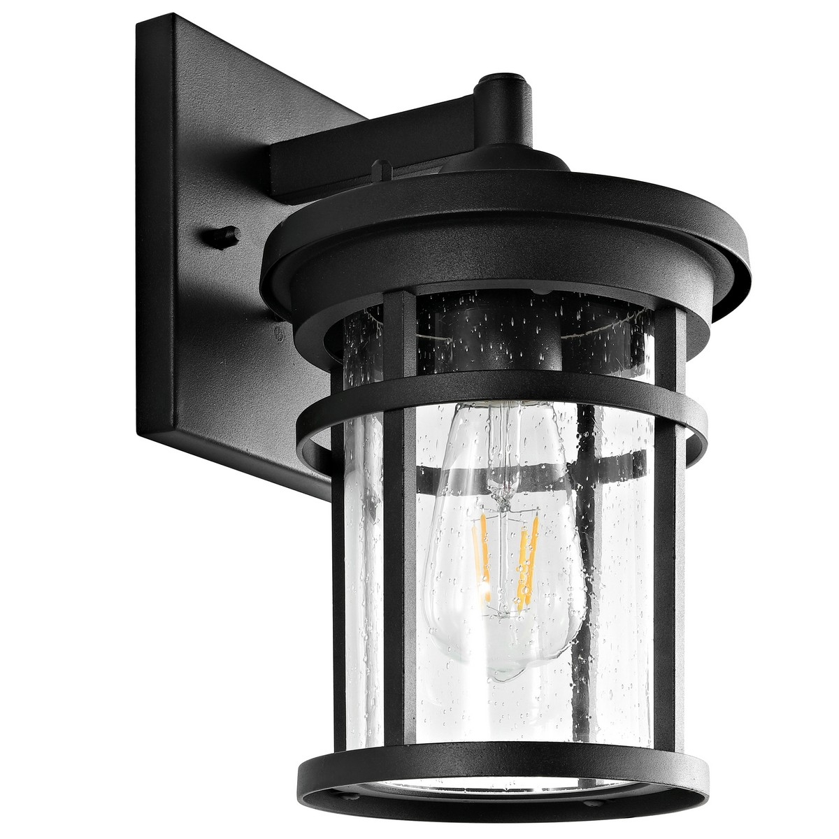 Senta Outdoor Wall Lantern - Clear / Black - Safavieh - Image 0