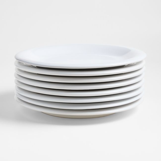 Caesna White Stoneware Dinner Plates, Set of 8 - Image 0