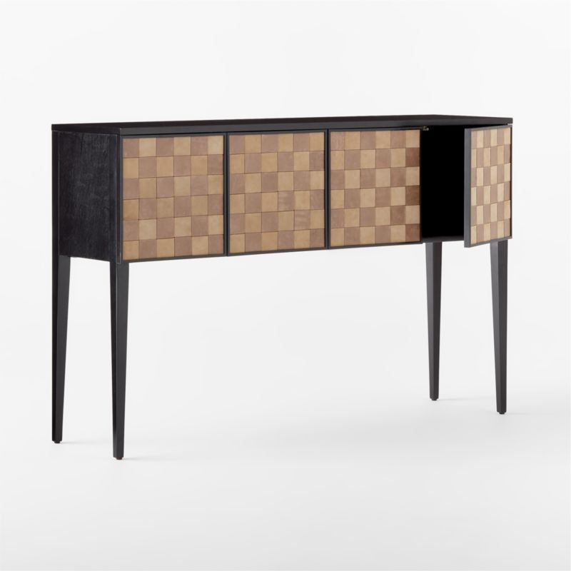 Chelsea Leather Woven Credenza - Image 3