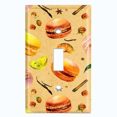 Metal Light Switch Plate Outlet Cover (Colorful Macaron Treat Orange  - Single Toggle) - Image 0