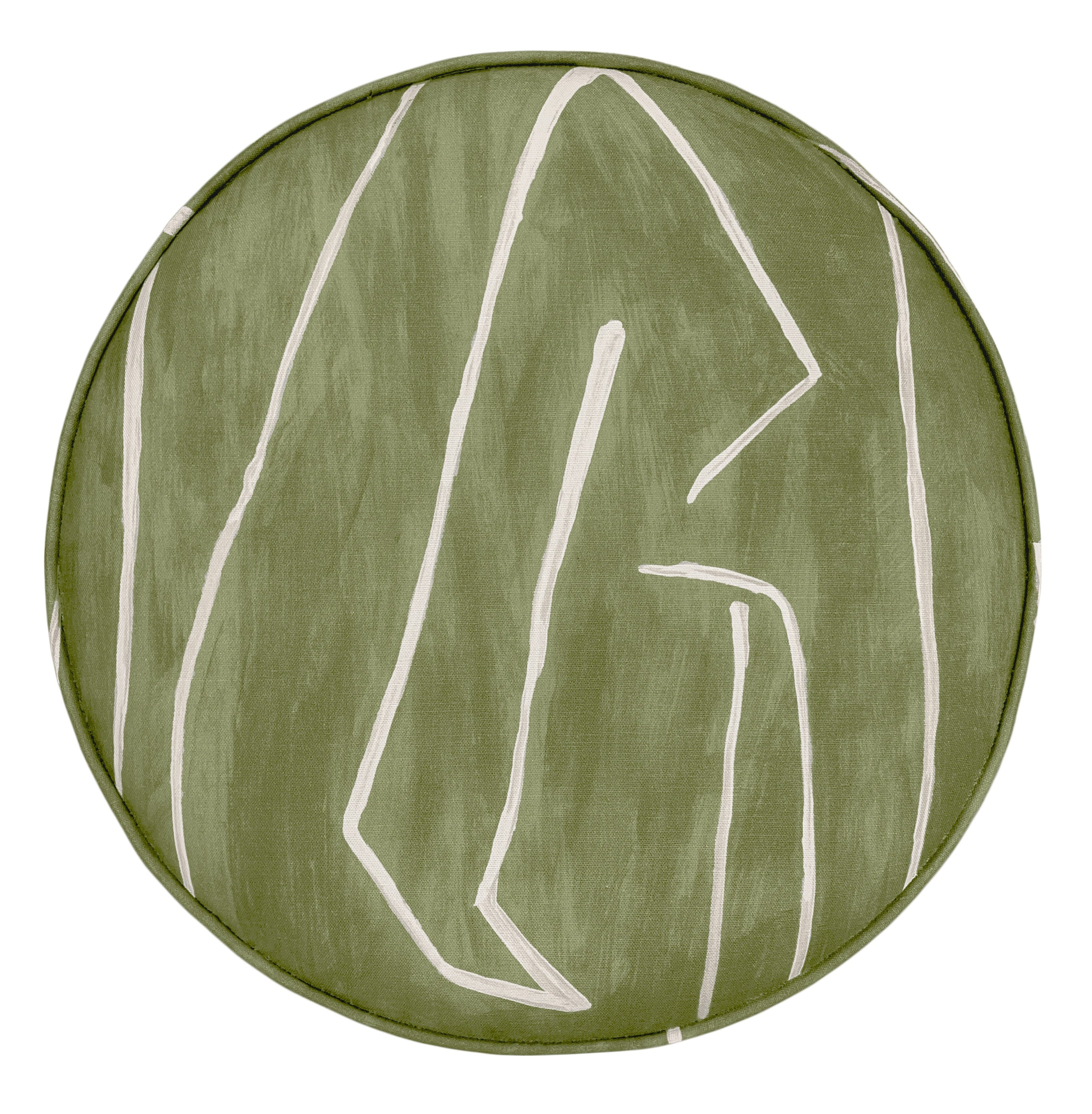 THE TIGHT ROUND OTTOMAN :: GRAFFITO // FERN - BY THE YARD - Image 3