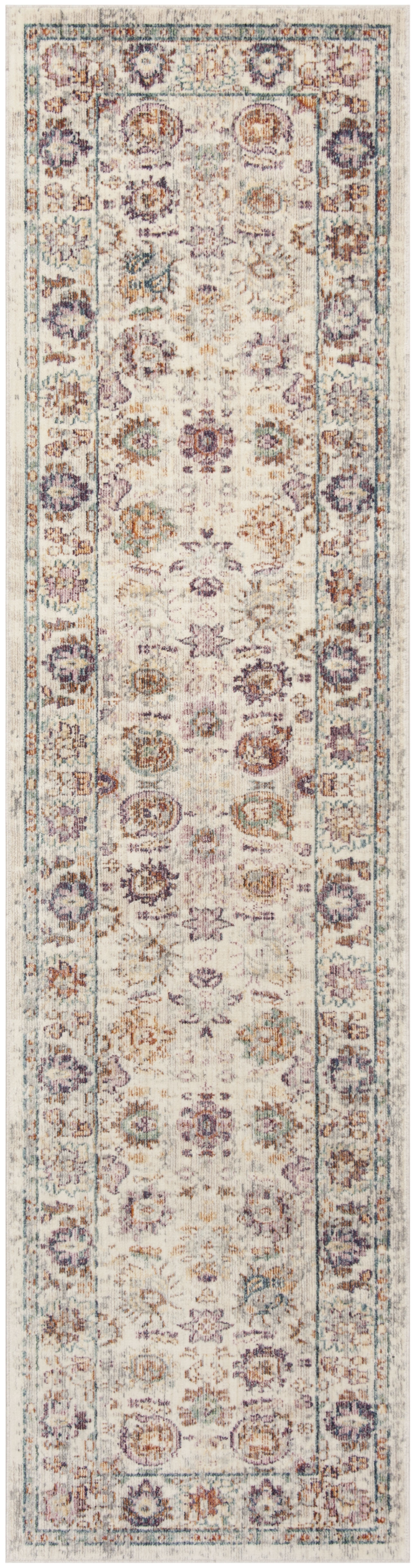 Arlo Home Woven Area Rug, ILL710D, Cream/Purple,  2' 3" X 8' - Image 0
