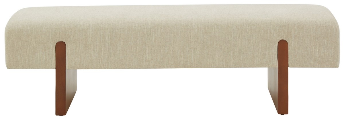 Kandiss Linen Bench - Beige / Brown - Image 0