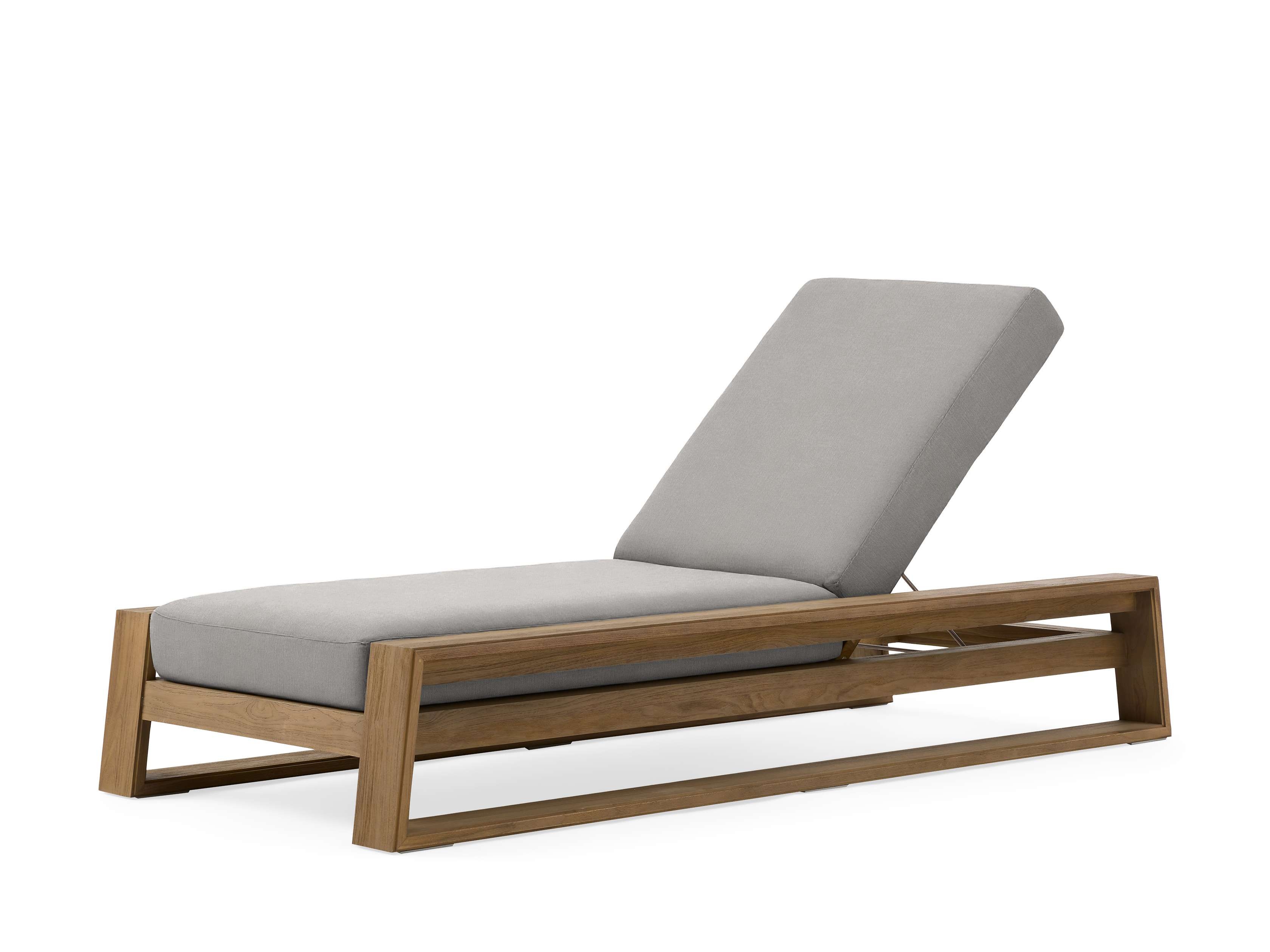 Canyon Outdoor Chaise Teak in Natural  Starboard Snow/Weathered Fawn - Image 0
