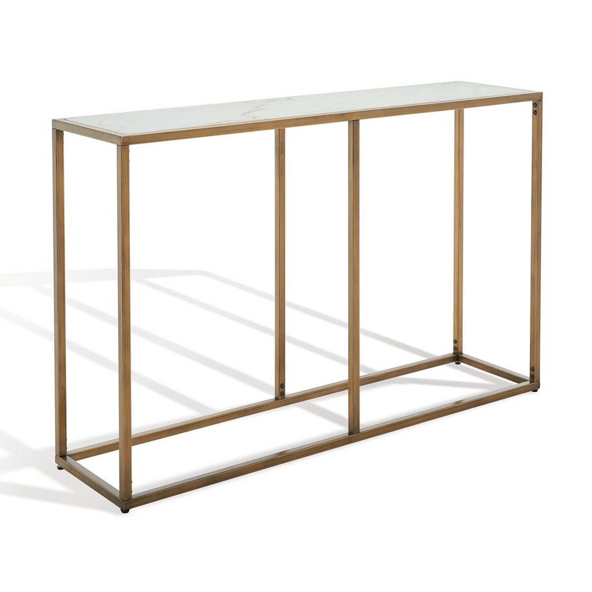 Brynna Marble Console Table - White/Bronze - Image 7