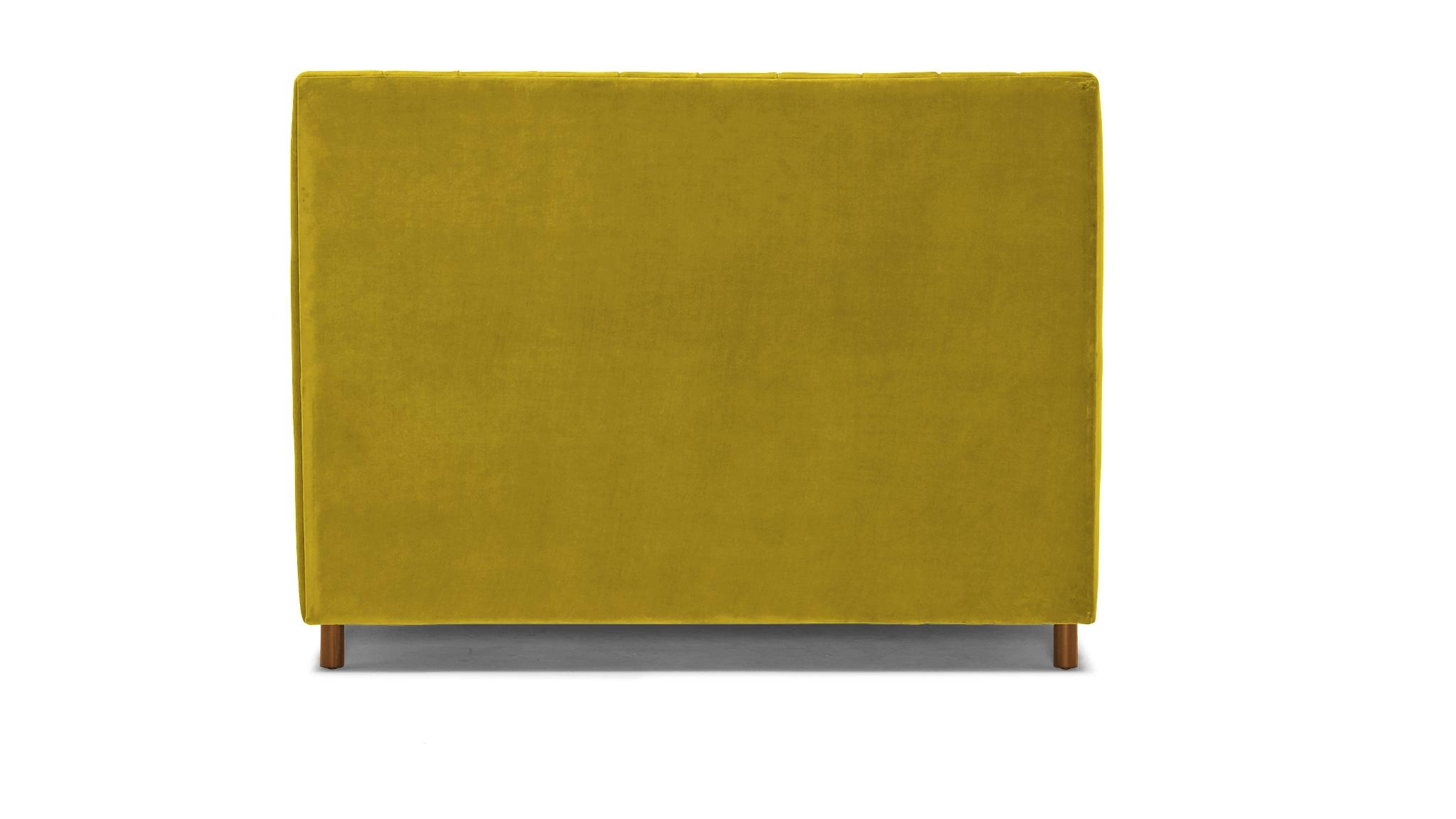 Yellow Lotta Mid Century Modern Bed - Bloke Goldenrod - Mocha - Cal King - Image 4