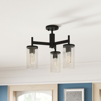 New Fairfield 3 - Light 16.5" Chandelier Style Cylinder Semi Flush Mount - Image 0
