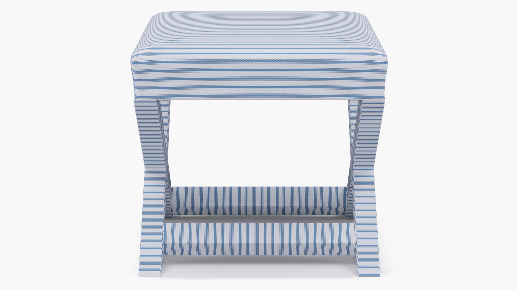 X Bench, Cornflower Classic Ticking Stripe - Image 2