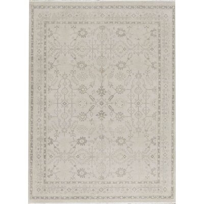 One-of-a-Kind Ziegler Hand-Knotted Ivory/Gray 7'8" x 9'8" Wool Area Rug - Image 0