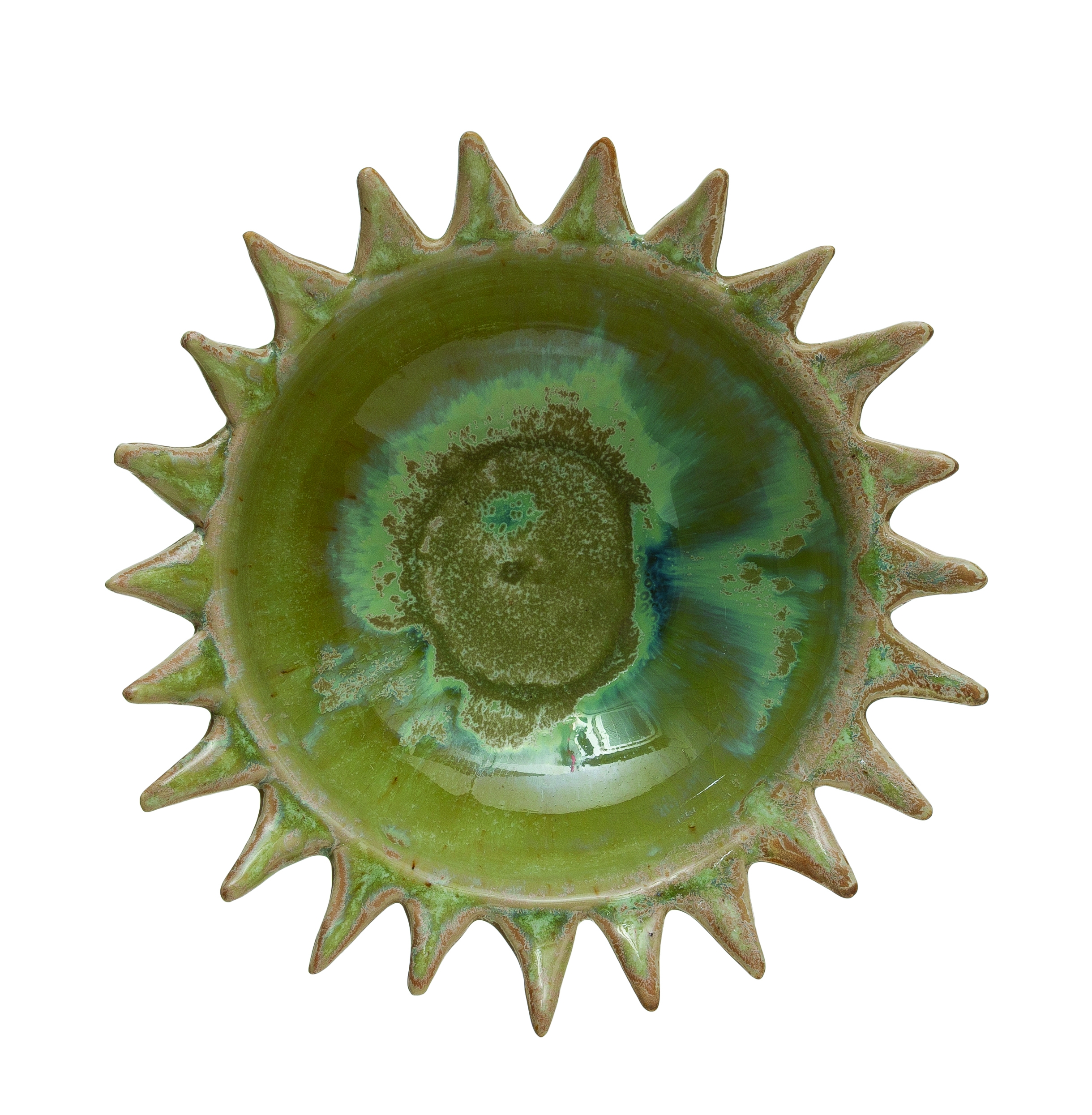 Celadon Stoneware Sunburst Shaped Serving Bowl - Image 0