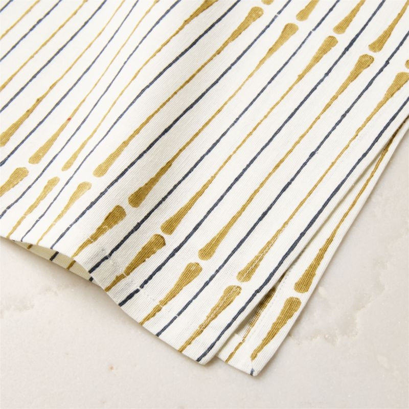Andre Warm White and Smoked Amber Block Print Cloth Napkin - Image 3
