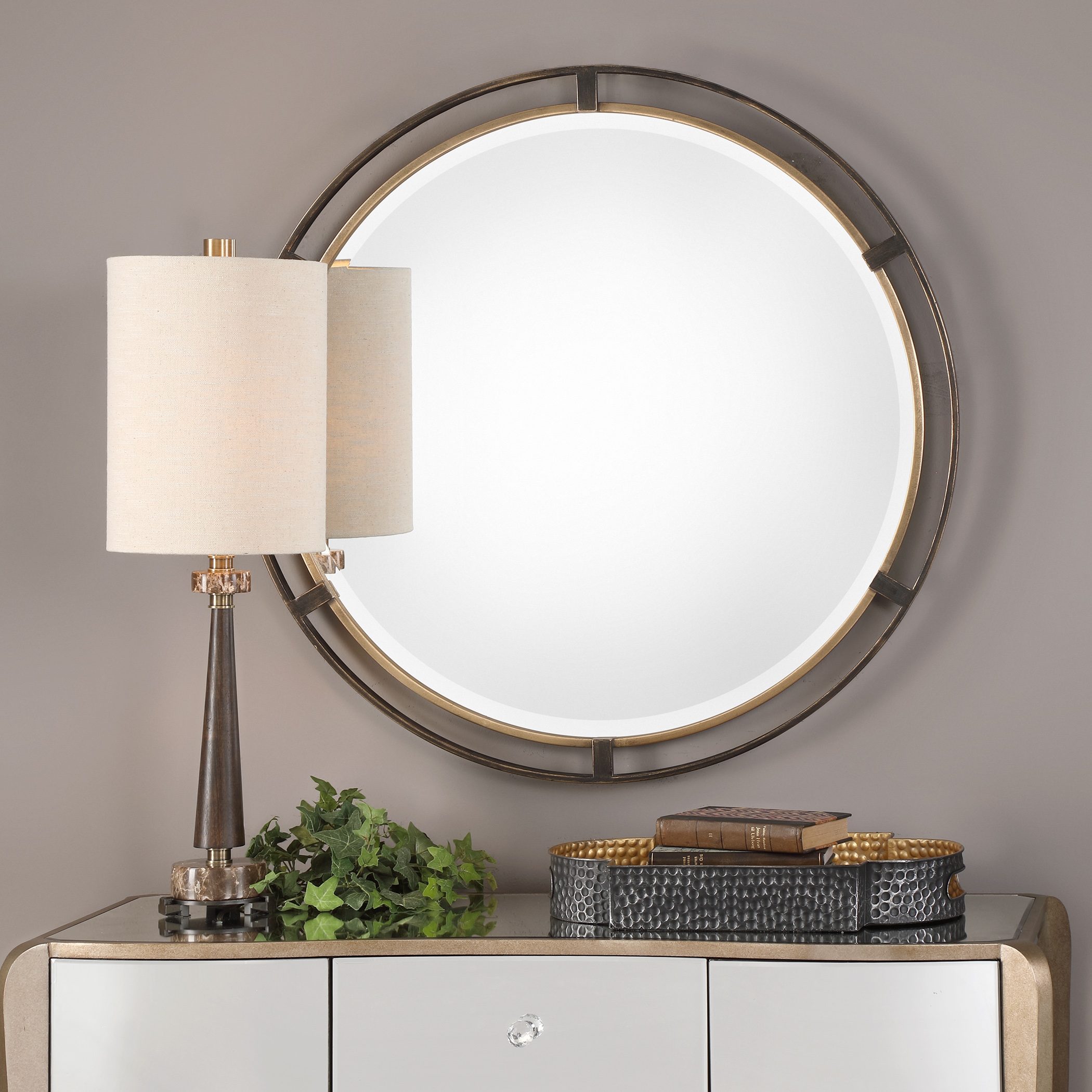 Carrizo Bronze Round Mirror - Image 2