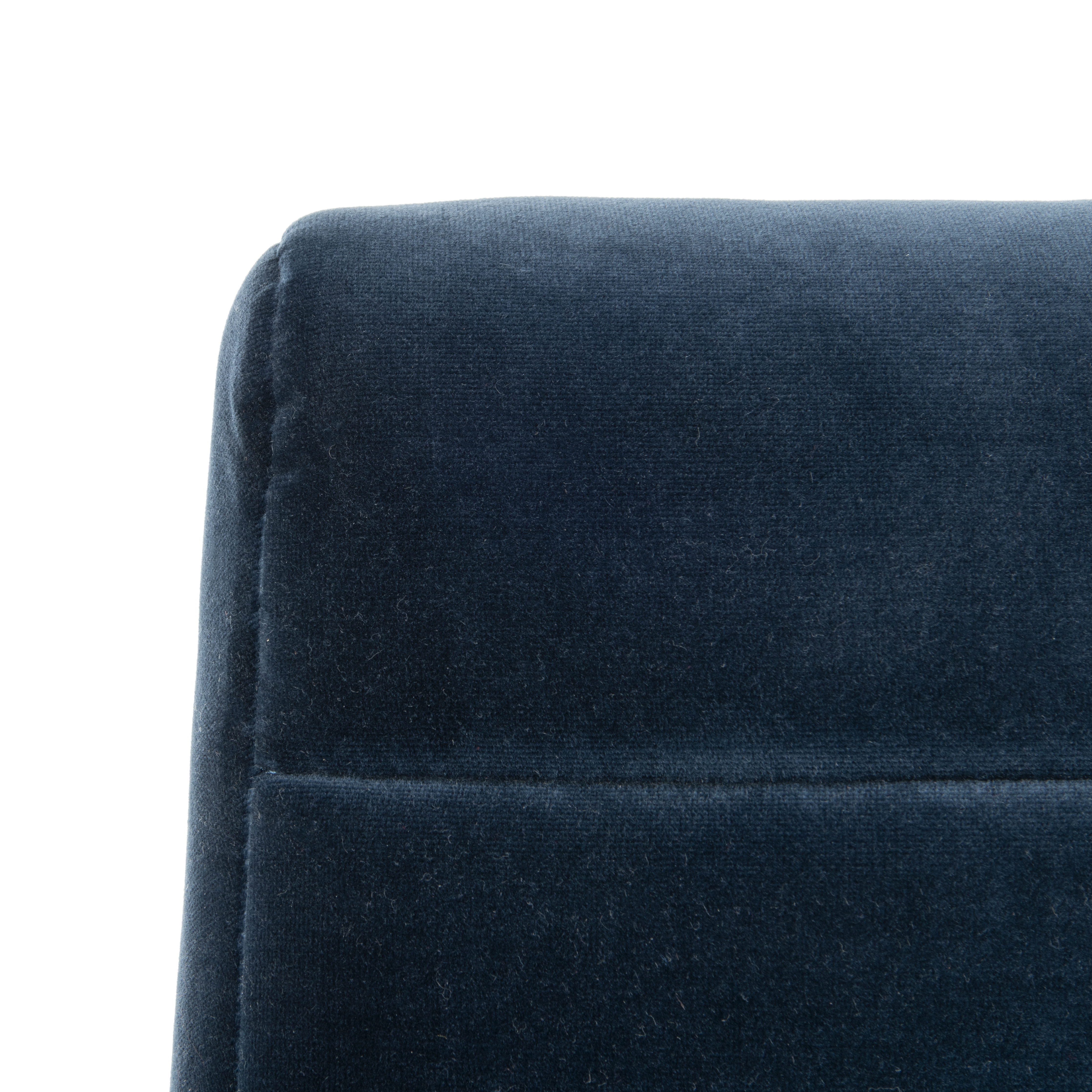 Willow Channel Tufted Arm Chair - Navy/Dark Walnut - Safavieh - Image 3