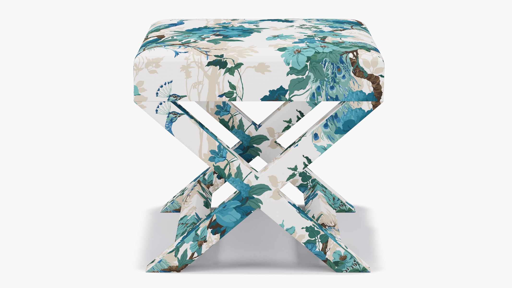 X Bench, Turquoise Peacock Park - Image 0