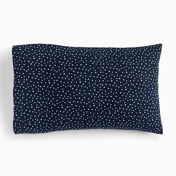 Flannel Tossed Dots Pillowcase, S/2, Navy, WE Kids - Image 0