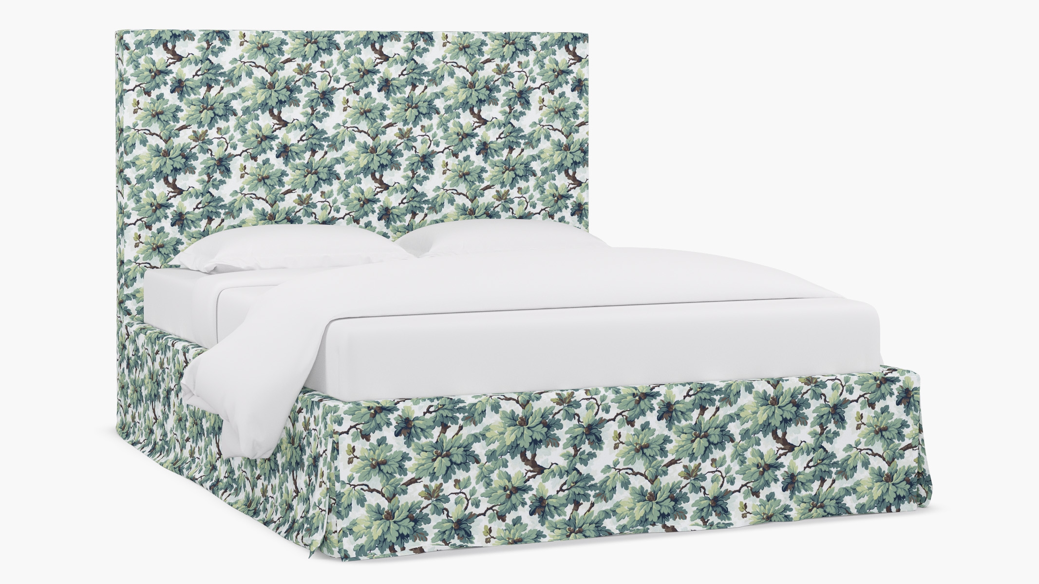 Slipcovered Bed, Sage Woodland, Queen - Image 2