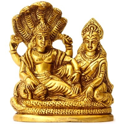 Lord Vishnu And Lakshmi Ji Seated On Sheshnag - Image 0