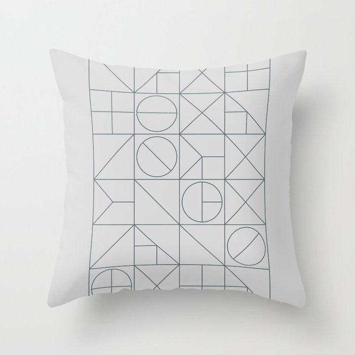 Mid Century Geometric 03 Throw Pillow by The Old Art Studio - Cover (18" x 18") With Pillow Insert - Outdoor Pillow - Image 0